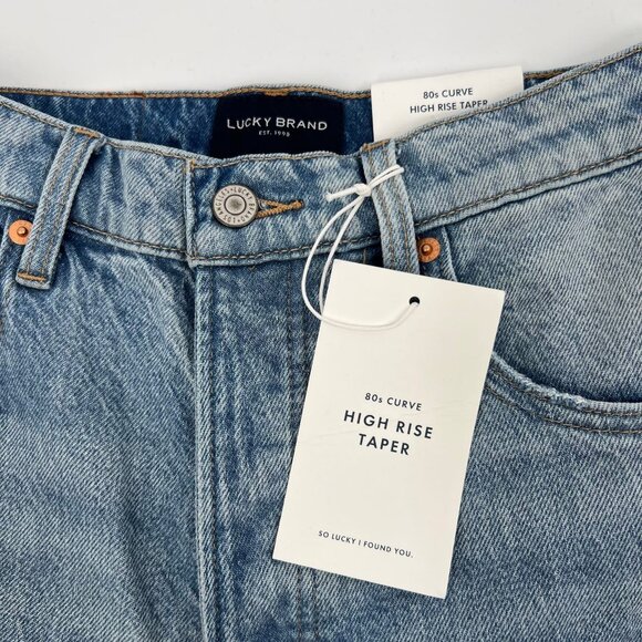 Lucky Brand Blue Light Wash 80s Curve High Rise Tapered Jeans | New With Tags - Picture 8 of 11